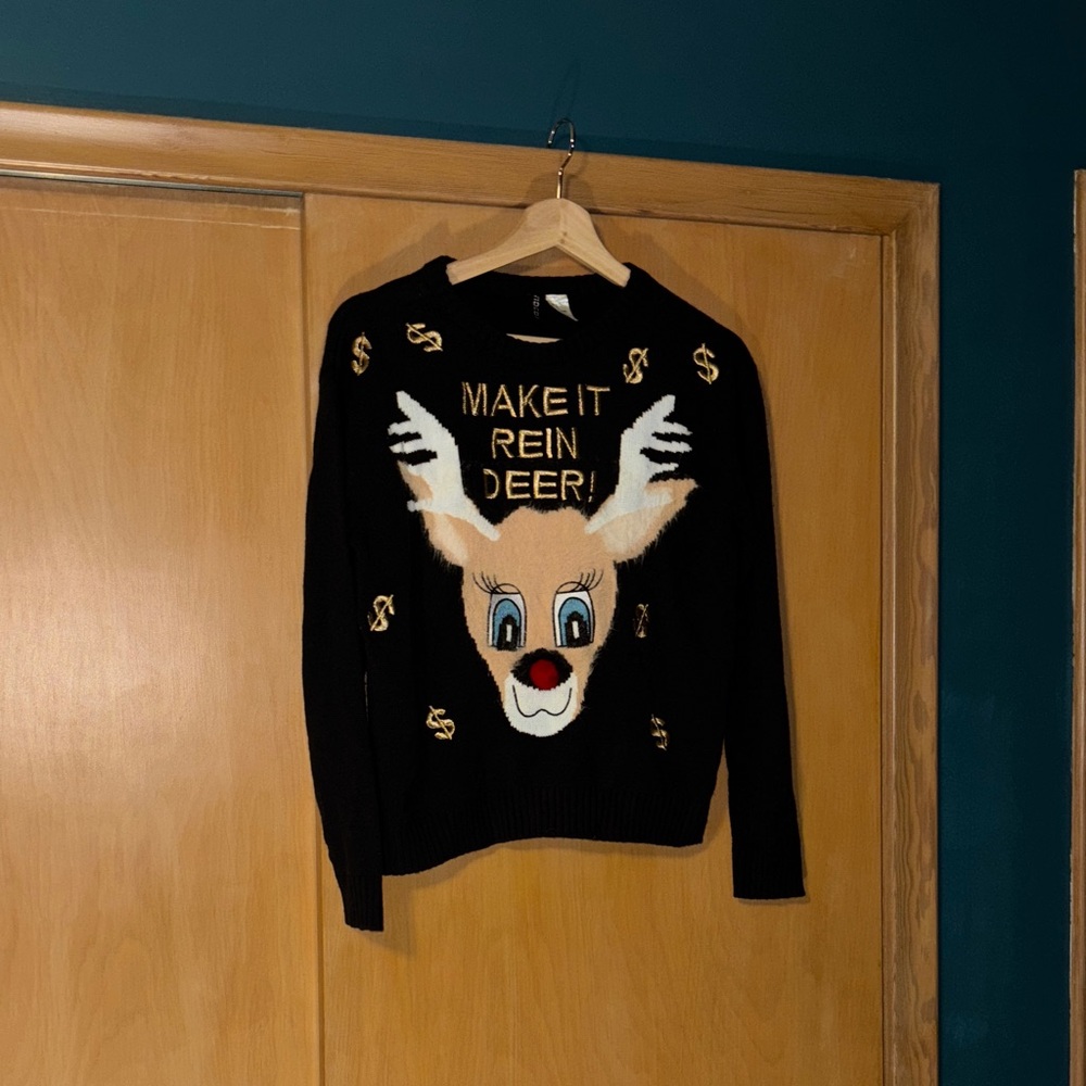H & M Reindeer Graphic Sweater